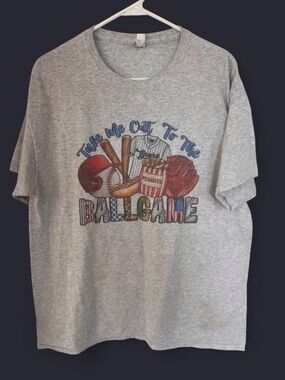 Classic Grey 'Take Me Out To The Ballgame' Graphic T-Shirt